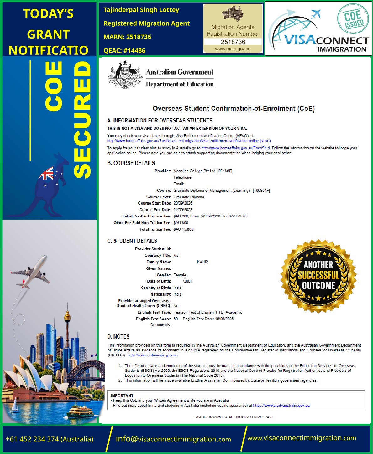 Visa Grant